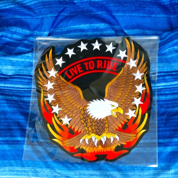 🆕 🦅LARGE LIVE TO RIDE EAGLE BIKER IRON /SEW ON PATCH 11" Long X 10" Wide. New - Picture 6 of 7